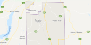 Map showing Compton Quebec