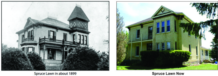 Spruce Lawn 1899 and 2017, visits between house sits